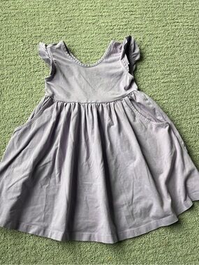 Hanna Andersson Purple flutter sleeve skater dress 110cm/US 4